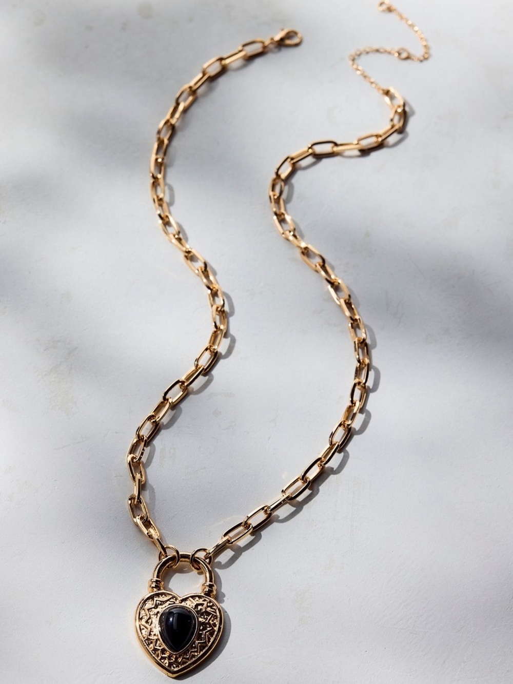 NWT Urban Outfitters Gold Margaret Heart Padlock Pendant Necklace